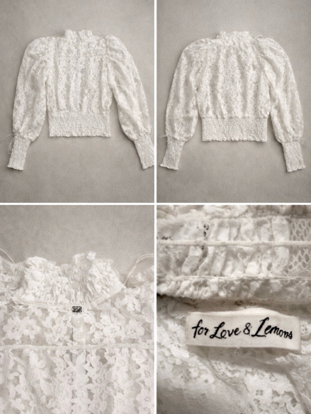 For Love & Lemons white lace blouse. Medium/large - Picture 2 of 10
